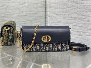 30 Montaigne Avenue East West Double Carry Mini Bag Blue Dior Oblique Jacquard and Smooth Calfskin - 22x10x6cm - 1