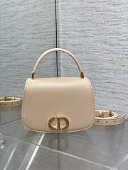 Dior Medium 30 Montaigne Avenue Top Handle Bag Powder Beige Ribbed Calfskin - 19x12x8cm - 1