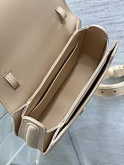 Dior Medium 30 Montaigne Avenue Top Handle Bag Powder Beige Ribbed Calfskin - 19x12x8cm - 6