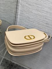 Dior Medium 30 Montaigne Avenue Top Handle Bag Powder Beige Ribbed Calfskin - 19x12x8cm - 2