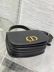 Dior Medium 30 Montaigne Avenue Top Handle Bag Black Ribbed Calfskin - 19x12x8cm - 3