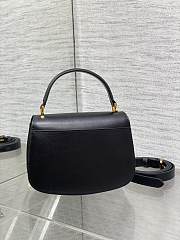 Dior Medium 30 Montaigne Avenue Top Handle Bag Black Ribbed Calfskin - 19x12x8cm - 2