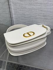 Dior Medium 30 Montaigne Avenue Top Handle Bag White Ribbed Calfskin - 19x12x8cm - 6