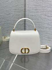 Dior Medium 30 Montaigne Avenue Top Handle Bag White Ribbed Calfskin - 19x12x8cm - 4