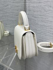 Dior Medium 30 Montaigne Avenue Top Handle Bag White Ribbed Calfskin - 19x12x8cm - 5