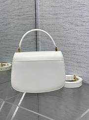 Dior Medium 30 Montaigne Avenue Top Handle Bag White Ribbed Calfskin - 19x12x8cm - 3