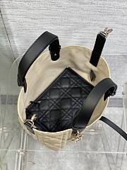 Small Dior Toujours Bag Rope Beige and Black Macrocannage Calfskin - 23x14x12cm - 4