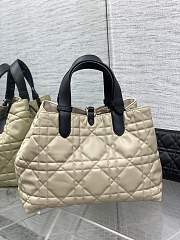 Medium Dior Toujours Bag Rope Beige and Black Macrocannage Calfskin - 28.5x21.5x17cm - 5