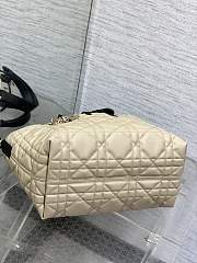 Medium Dior Toujours Bag Rope Beige and Black Macrocannage Calfskin - 28.5x21.5x17cm - 6