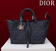 Medium Dior Toujours Bag Blue Graphic Cannage Denim - 28.5x21.5x17cm - 1