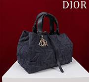 Medium Dior Toujours Bag Blue Graphic Cannage Denim - 28.5x21.5x17cm - 3