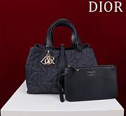 Medium Dior Toujours Bag Blue Graphic Cannage Denim - 28.5x21.5x17cm - 4