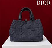 Medium Dior Toujours Bag Blue Graphic Cannage Denim - 28.5x21.5x17cm - 6