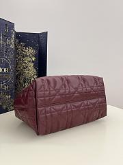 Medium Dior Toujours Bag Burgundy Macrocannage Calfskin - 28.5x21.5x17cm - 3