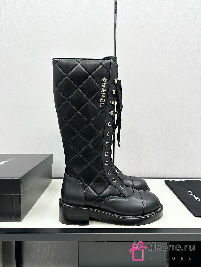 Chanel Boots In Black Leather - 1