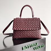 Bottega Veneta Patti Top Handle Bag Burgundy - 26x19x11cm - 1