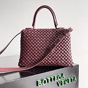 Bottega Veneta Patti Top Handle Bag Burgundy - 26x19x11cm - 4