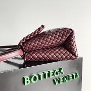 Bottega Veneta Patti Top Handle Bag Burgundy - 26x19x11cm - 2