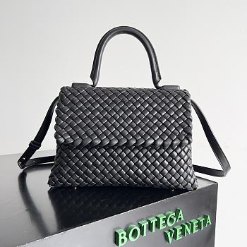 Bottega Veneta Patti Top Handle Bag Black - 26x19x11cm