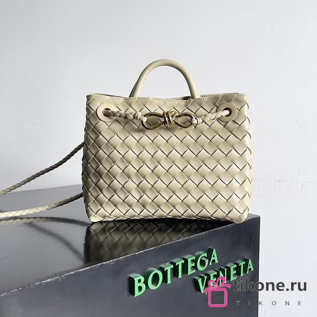 Bottega Veneta Small Andiamo Intrecciato Beige - 25x20x10cm - 1