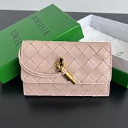 Bottega Veneta Andiamo Zippered Card Case Pink - 14x8.5x2cm - 1