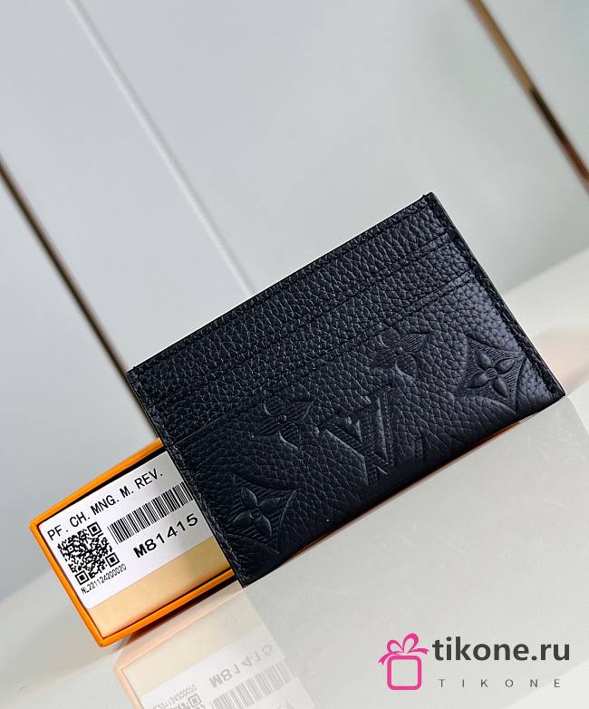 LV Double Card Holder Monogram Shadow Leather Black M81415 - 11x7x1.5cm - 1