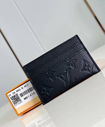 LV Double Card Holder Monogram Shadow Leather Black M81415 - 11x7x1.5cm