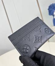 LV Double Card Holder Monogram Shadow Leather Black M81415 - 11x7x1.5cm - 2