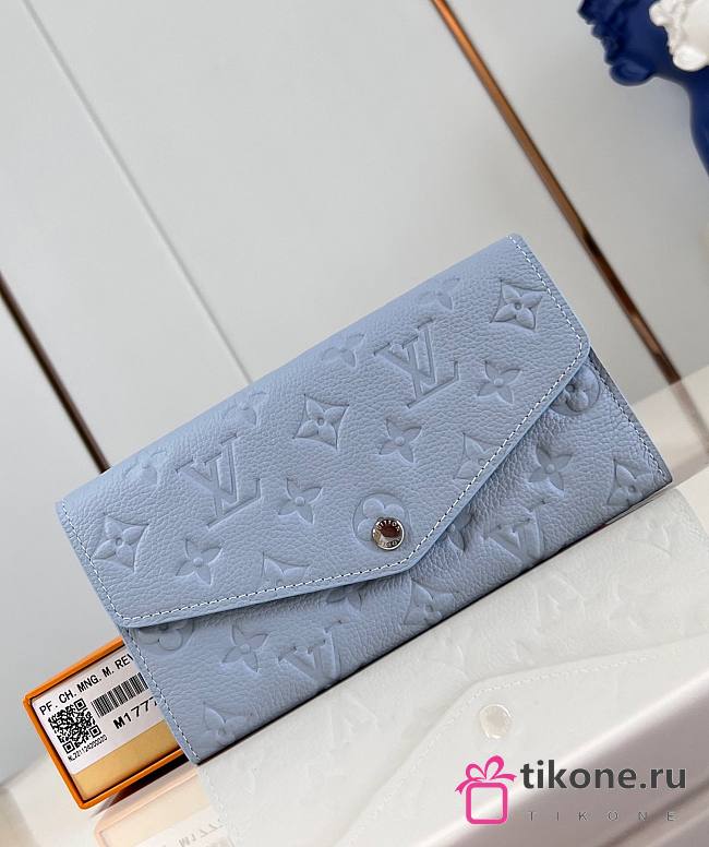 LV Sarah Wallet In Blue Leather M17779 - 10.5x2x19cm - 1