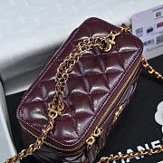 Chanel Clutch With Strap Shiny Lambskin & Gold Metal Burgundy - 19x9.5x8cm - 6