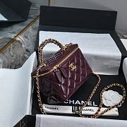 Chanel Clutch With Strap Shiny Lambskin & Gold Metal Burgundy - 19x9.5x8cm - 4