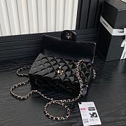 Chanel Mini Classic Handbag With Top Handle Patent Calfskin Gold Tone Metal Black - 12×20×6cm - 6