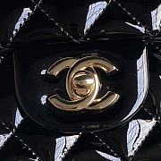 Chanel Mini Classic Handbag With Top Handle Patent Calfskin Gold Tone Metal Black - 12×20×6cm - 5