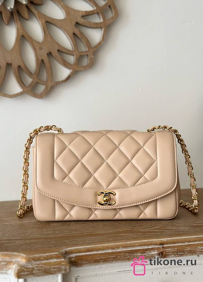 Chanel Diana Small Beige Lambskin - 22x14x7cm - 1