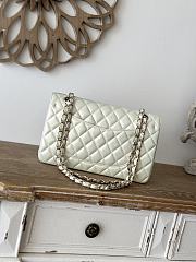 Chanel Classic Pearlescent White Caviar Light Gold Hardware Bag - 15.5×25.5×6.5cm - 6