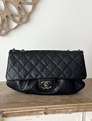 Chanel Elastic Flap Bag Quilted Glazed Caviar Black - 30×18×4cm - 1