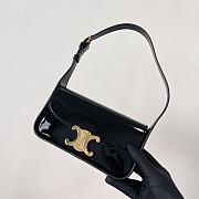 Celine Shoulder Bag Terence In Patent Calfskin Black - 20.5x11.5x4cm - 4