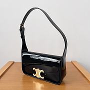 Celine Shoulder Bag Terence In Patent Calfskin Black - 20.5x11.5x4cm - 3