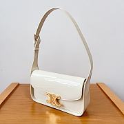 Celine Shoulder Bag Terence In Patent Calfskin White - 20.5x11.5x4cm - 4