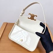 Celine Shoulder Bag Terence In Patent Calfskin White - 20.5x11.5x4cm - 2