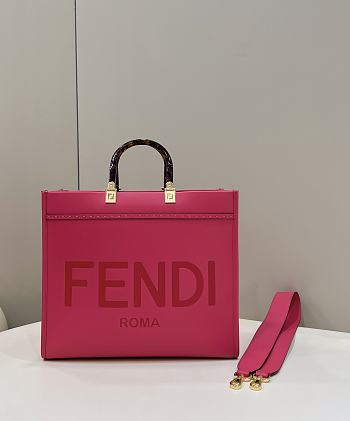 Fendi Sunshine Medium Hot Pink Calf Leather Bag - 35x31x17cm