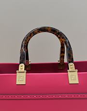 Fendi Sunshine Medium Hot Pink Calf Leather Bag - 35x31x17cm - 5