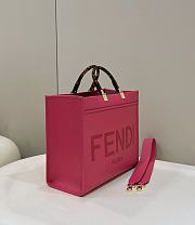 Fendi Sunshine Medium Hot Pink Calf Leather Bag - 35x31x17cm - 4