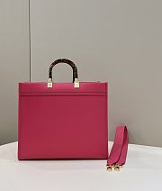 Fendi Sunshine Medium Hot Pink Calf Leather Bag - 35x31x17cm - 3