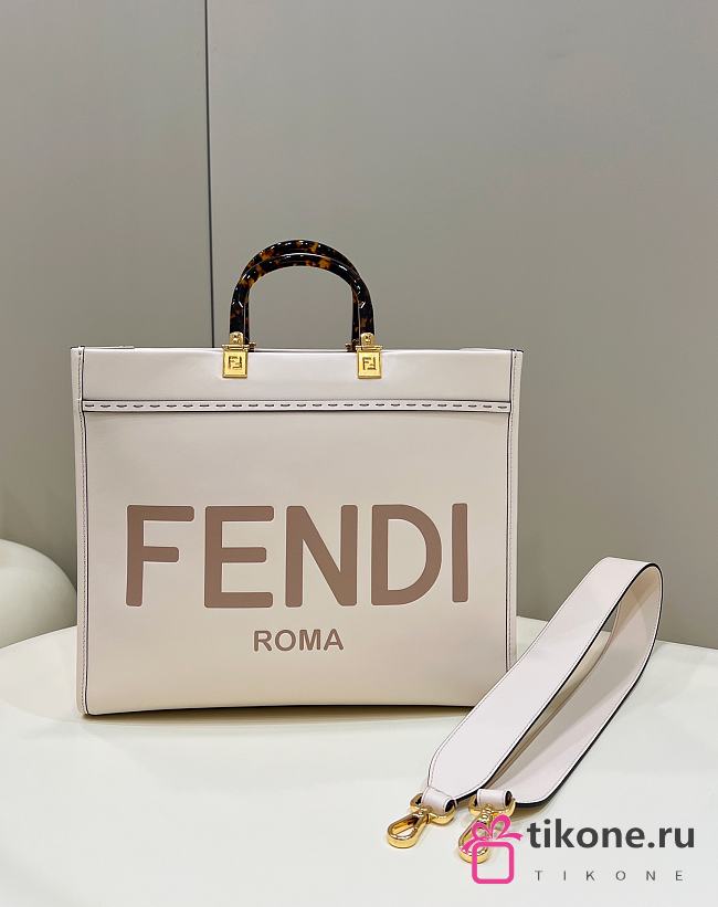 Fendi Sunshine Medium White Calf Leather Bag - 35x31x17cm - 1