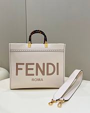 Fendi Sunshine Medium White Calf Leather Bag - 35x31x17cm - 1