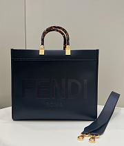 Fendi Sunshine Medium All Black Calf Leather Bag - 35x31x17cm - 1