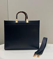 Fendi Sunshine Medium All Black Calf Leather Bag - 35x31x17cm - 5