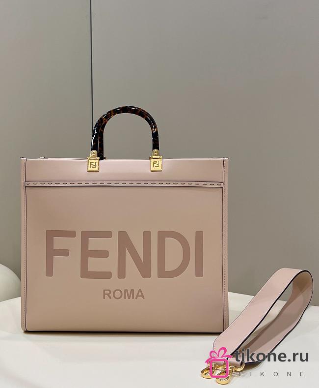 Fendi Sunshine Medium Pink Calf Leather Bag - 35x31x17cm - 1