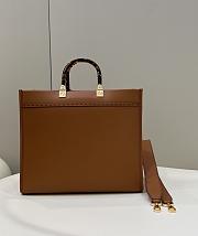 Fendi Sunshine Medium Brown Calf Leather Bag - 35x31x17cm - 3